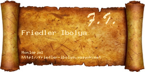 Friedler Ibolya névjegykártya